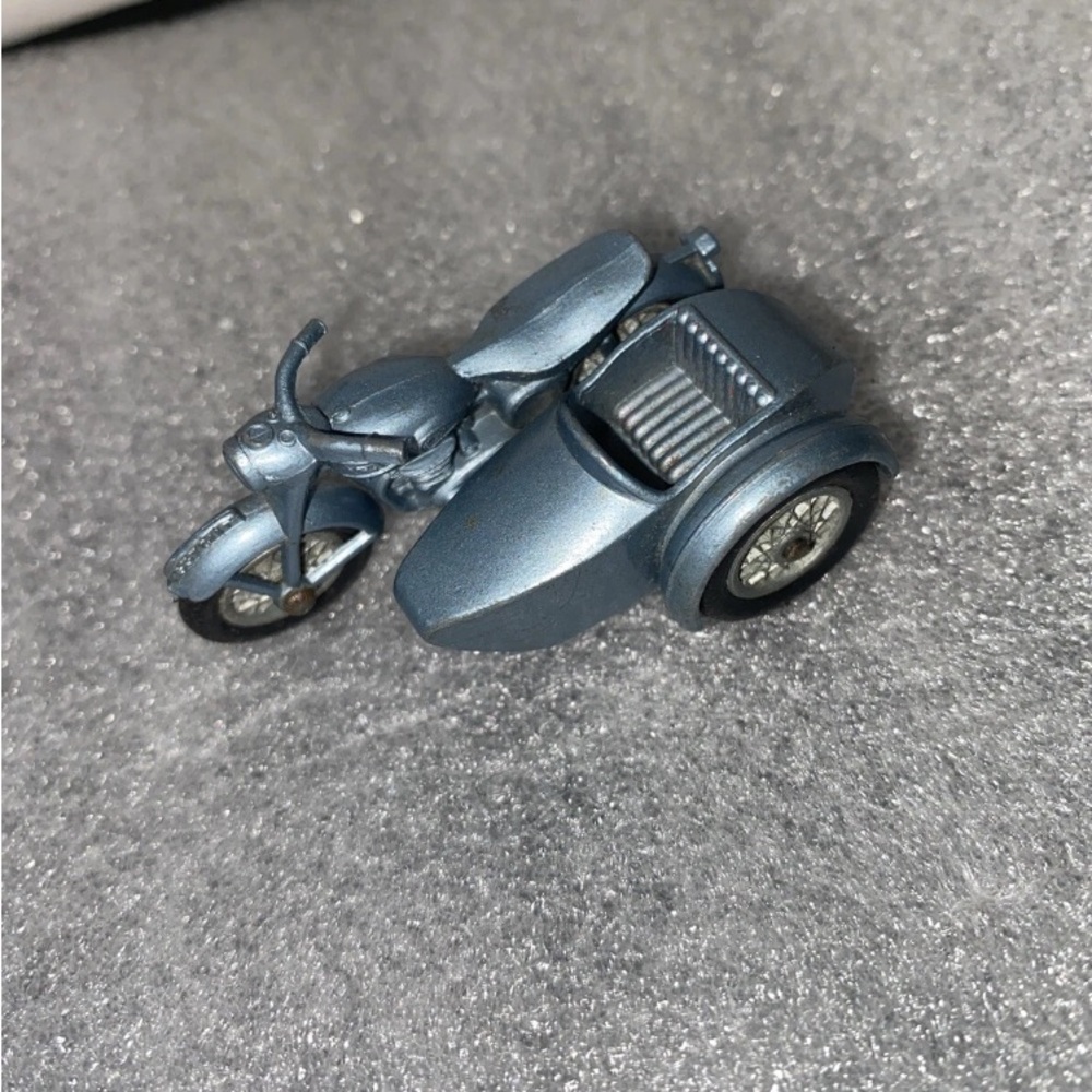 Blue Motorcycle Model With Sidecar